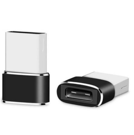 Adaptateur USB-A vers USB-C noir en aluminium